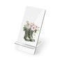Floral Combat Boots Phone Stand — Foldable Acrylic Mobile Display