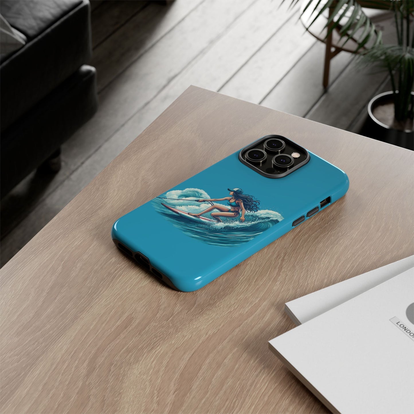 Surfing Phone Case, Coastal Vibes Phone Cover, Tough Cases for Beach Lovers, Ocean Art Phone Accessories, Summer Gift Idea