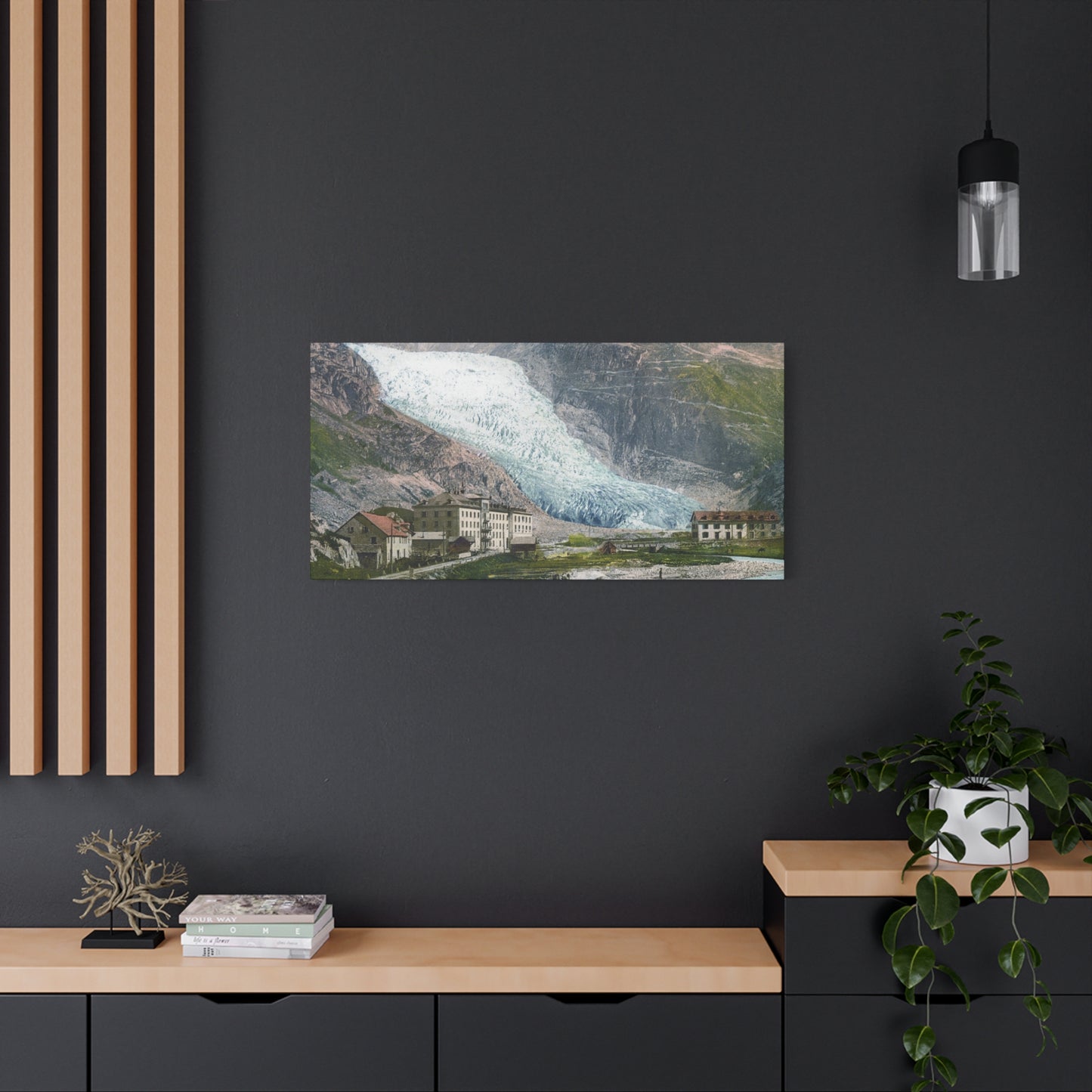 Glacier Village Matte Canvas Print