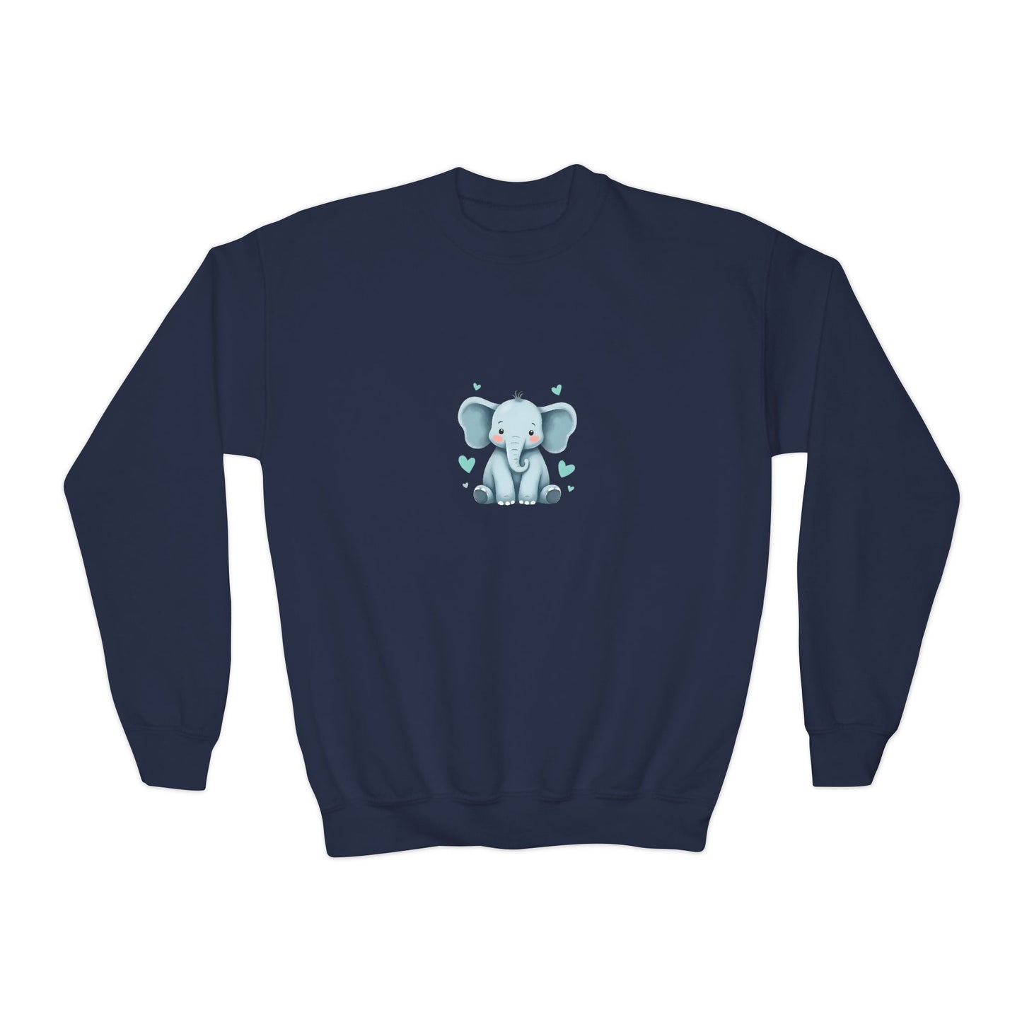 Adorable Elephant Youth Crewneck Sweatshirt