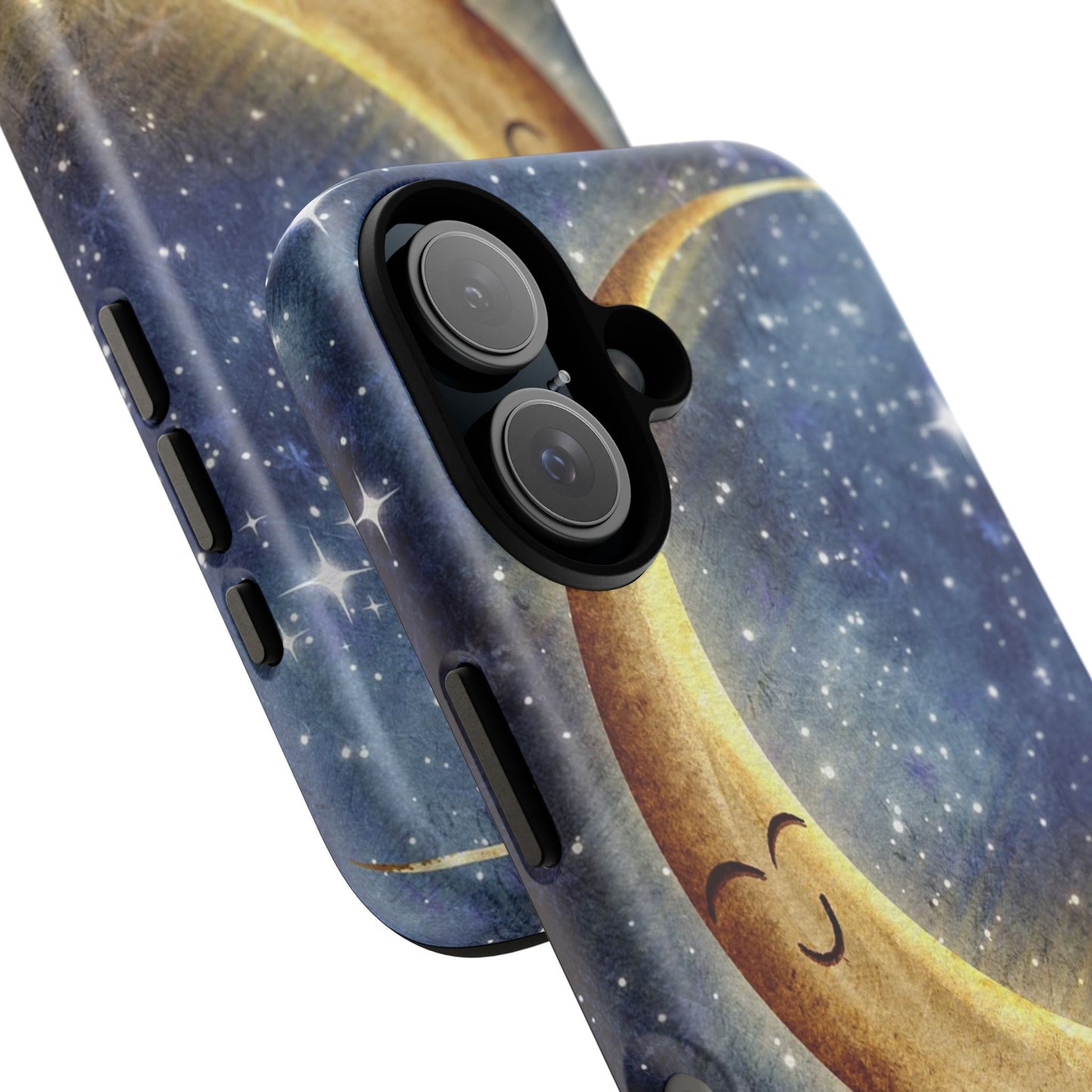 Moonlit Smile Phone Case — Starry Night Crescent Moon iPhone Cover