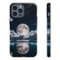 Moonlit Reflection Phone Case — Night Sky Moon & Clouds Tough Case