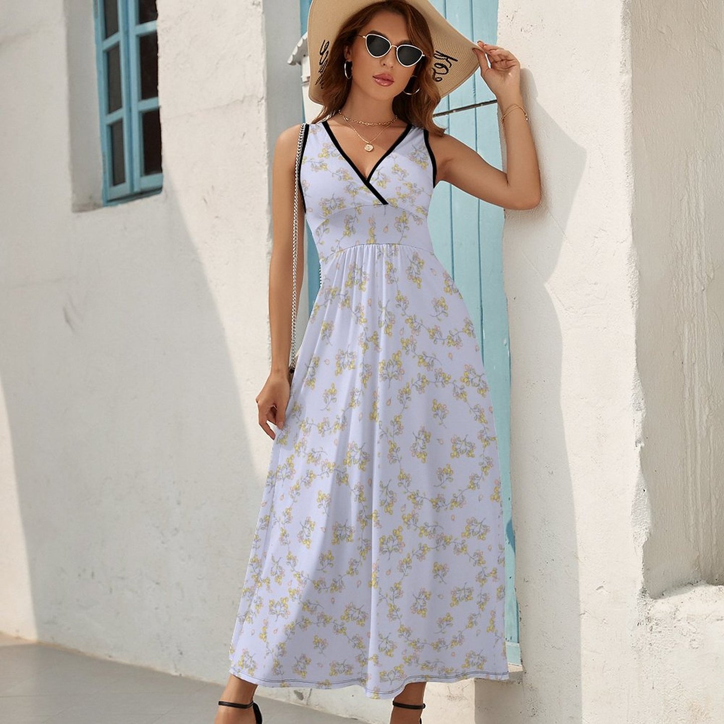 V Neck Sleeveless Dress