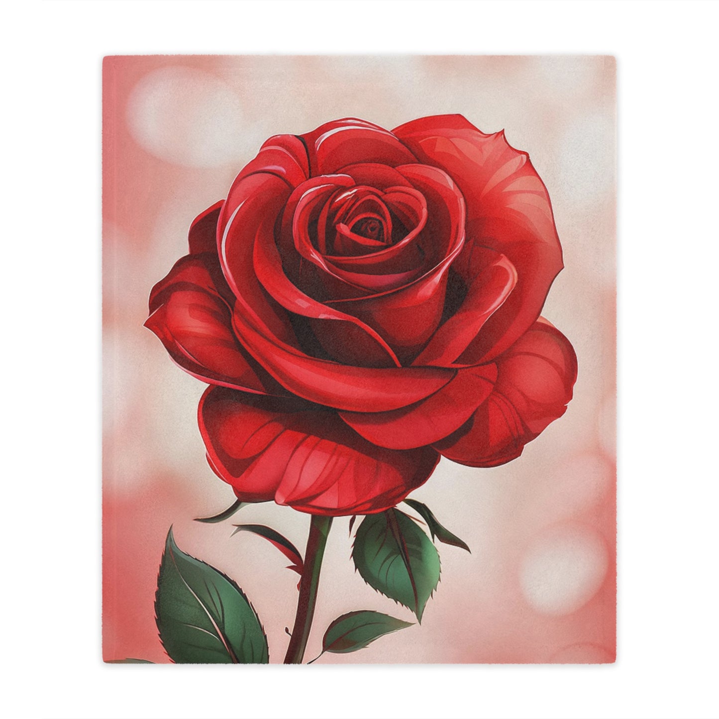 Red Rose Minky Blanket – Soft Floral Throw for Valentine’s Day & Romantic Gifts
