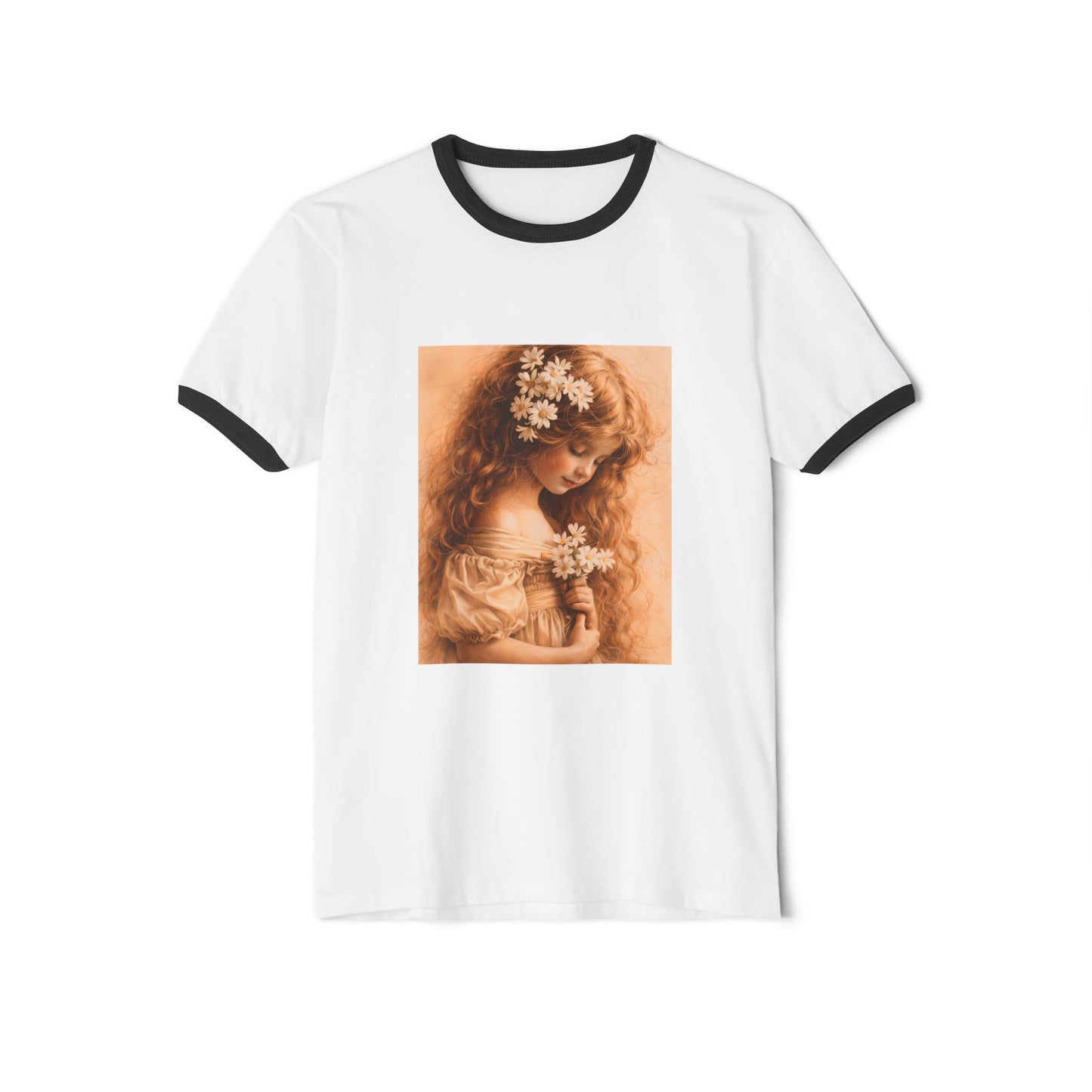Vintage Floral Girl Ringer Tee