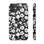 Floral Noir Tough Phone Case — Black & White Flower Protective Cover