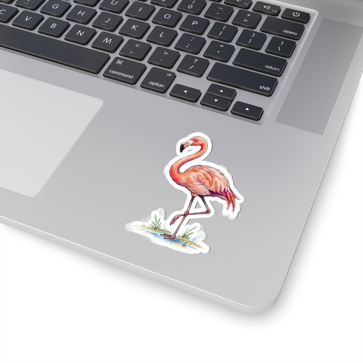 Flamingo Watercolor Sticker — Pink Flamingo Kiss-Cut Decal for Laptops, Water Bottles & Phones