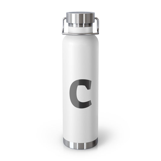 Personalized Copper Insulated Water Bottle, 22oz - "C" Custom Monogram