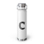 Personalized Copper Insulated Water Bottle, 22oz - "C" Custom Monogram