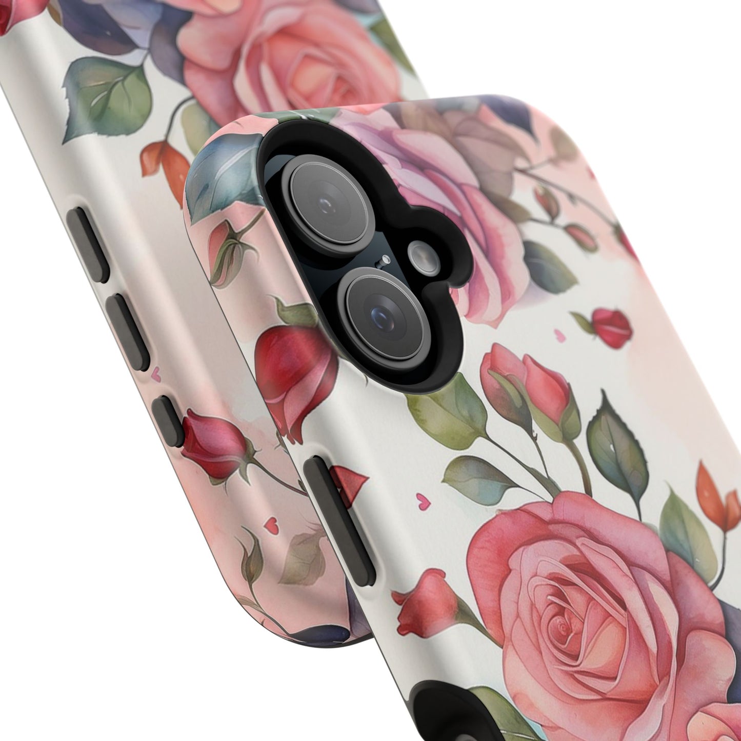 Floral Rose Magnetic Phone Case — Impact-Resistant Protective Cover