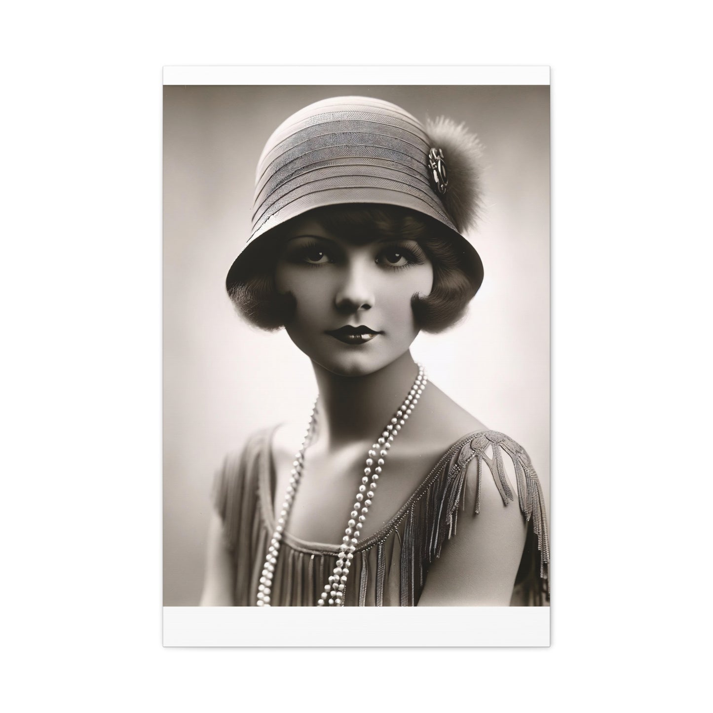 Vintage 1920s Flapper Portrait Canvas