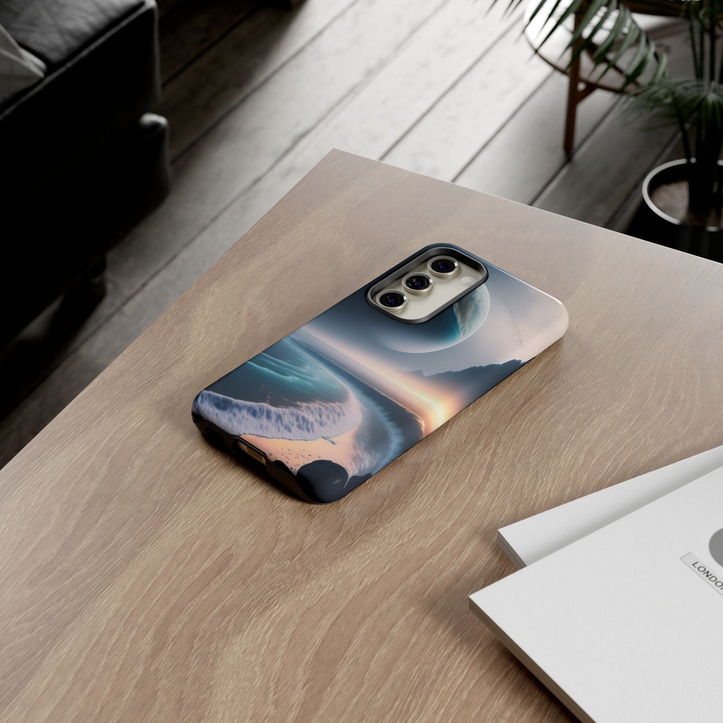 Galaxy Ocean Phone Case — Surreal Planet Beach Tough Case
