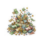 Money Pile Sticker — Cash & Coins Decorative Kiss-Cut Decal for Laptops, Journals & Wallets