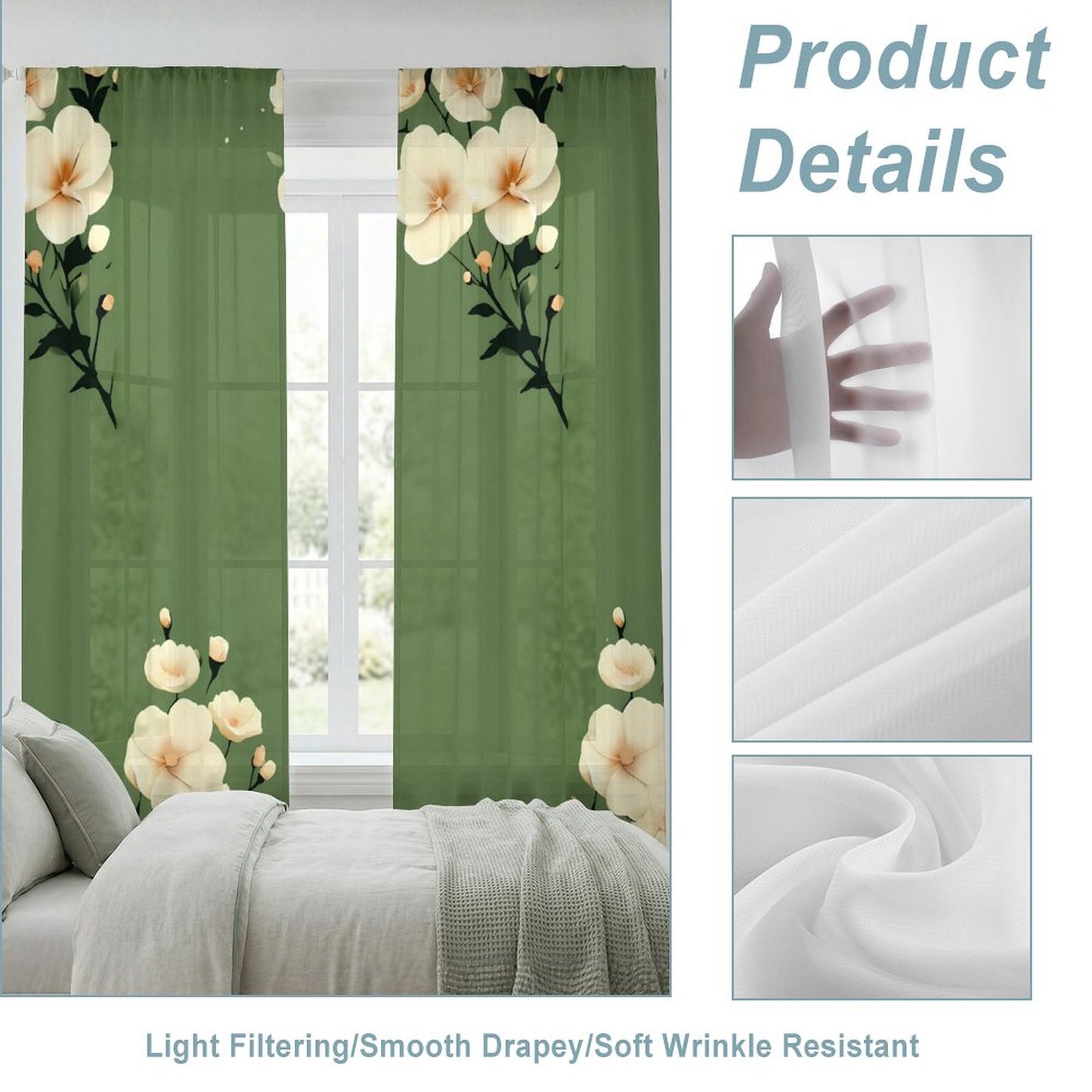 Sheer Curtain Green