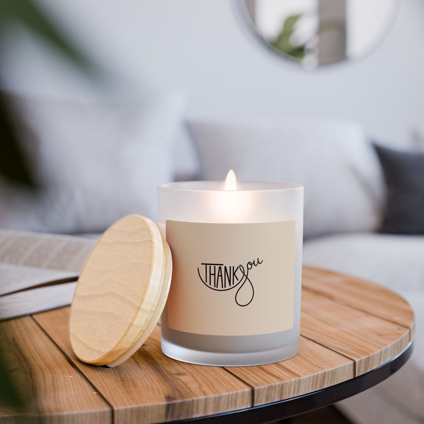 Frosted Glass Candle, 11oz
