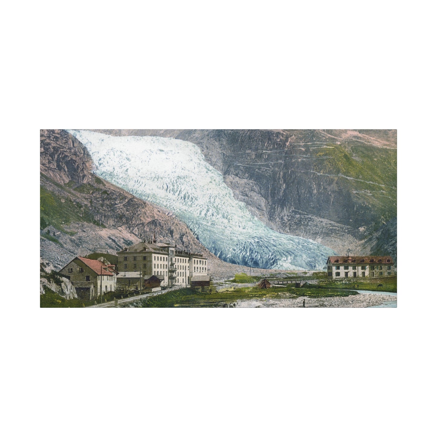 Glacier Village Matte Canvas Print