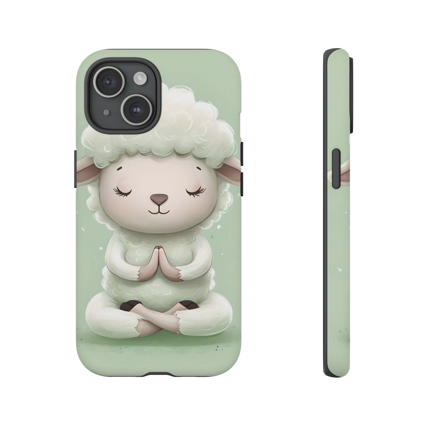 Meditating Lamb Phone Case — Cute Pastel Protective iPhone Cover