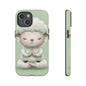 Meditating Lamb Phone Case — Cute Pastel Protective iPhone Cover