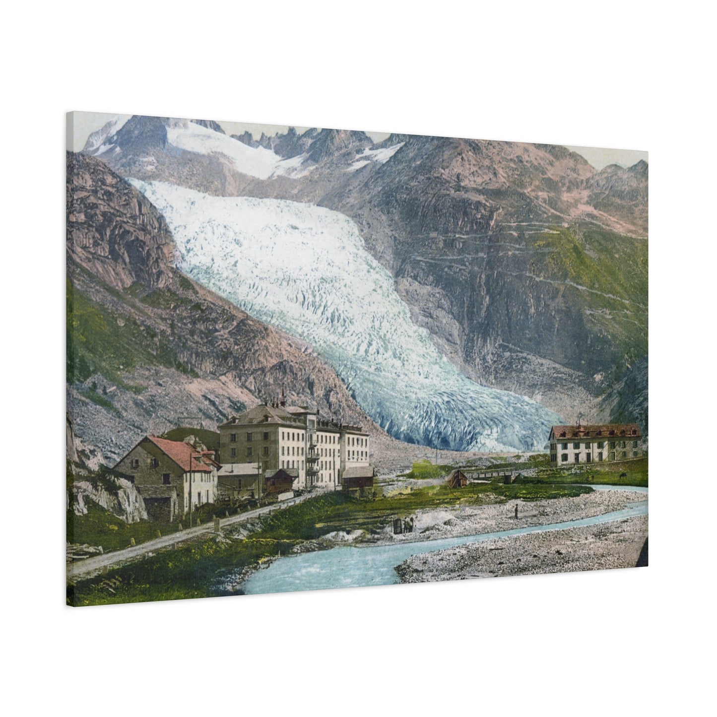 Glacier Village Matte Canvas Print