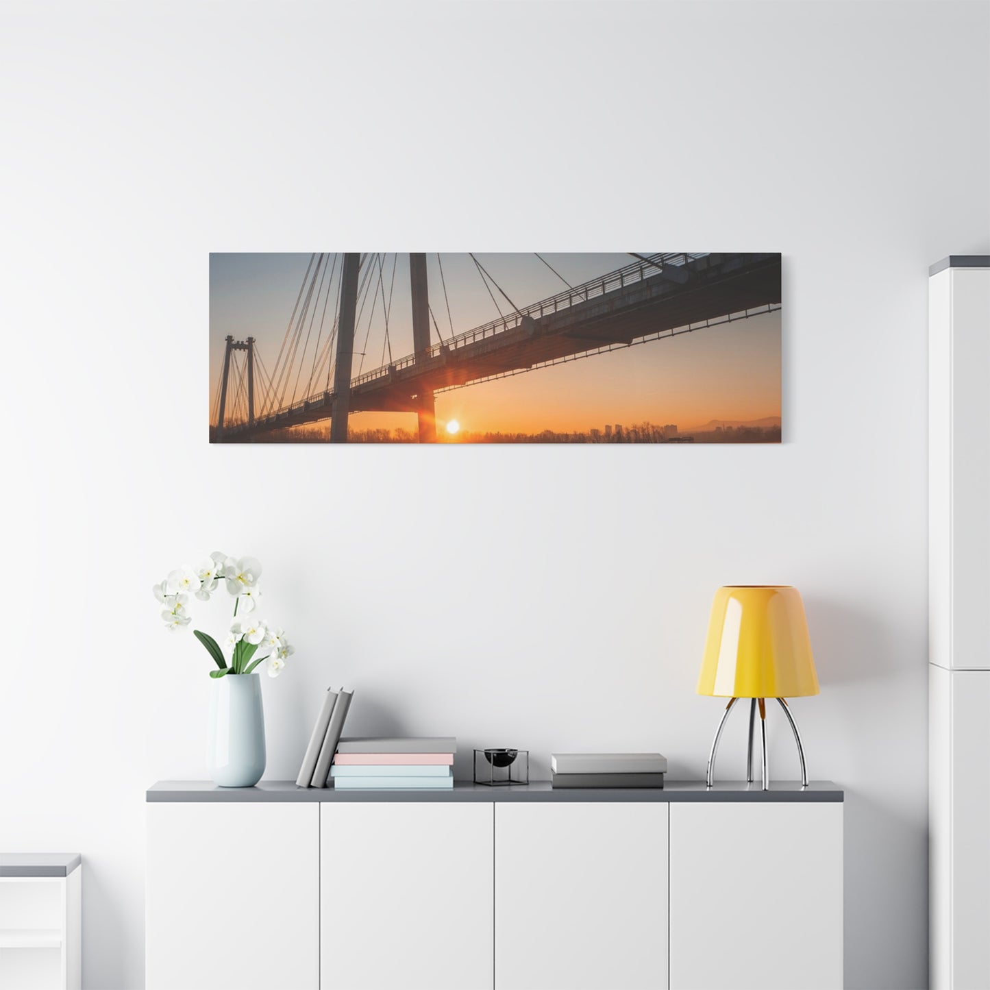 Sunrise Bridge Canvas Wall Art — Matte Stretched Canvas