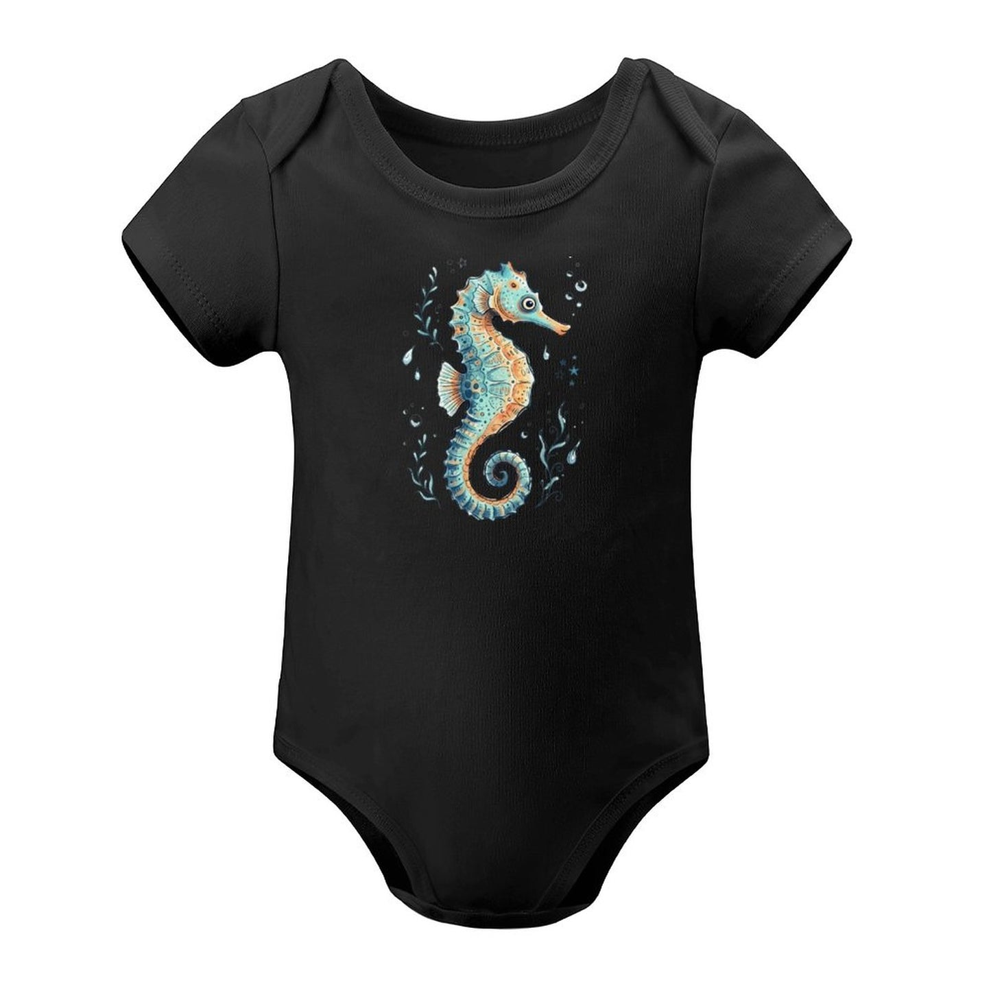 Short Sleeve Baby Romper - Seahorse
