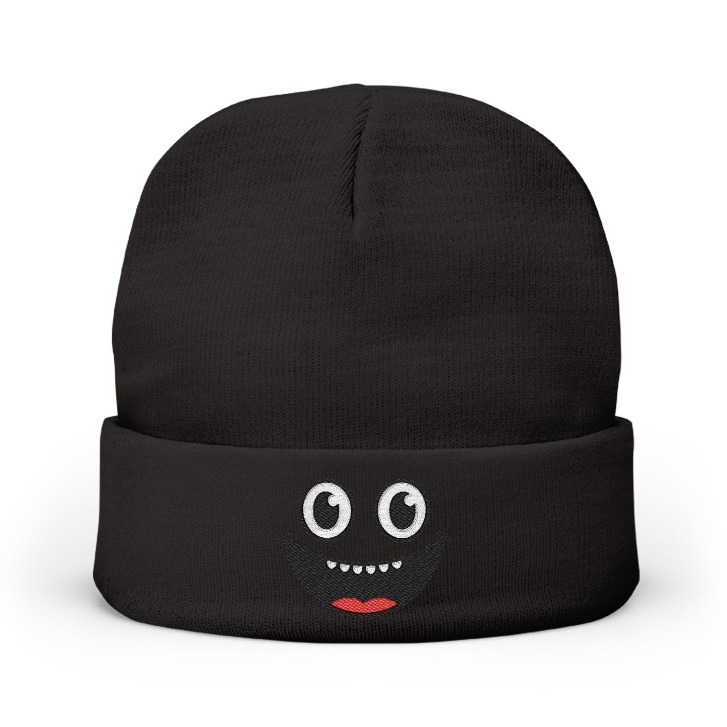 Smiley Face Knit Beanie - Cozy Winter Hat for Kids & Adults, Cute Gift for Birthdays, Holidays, Winter Fun