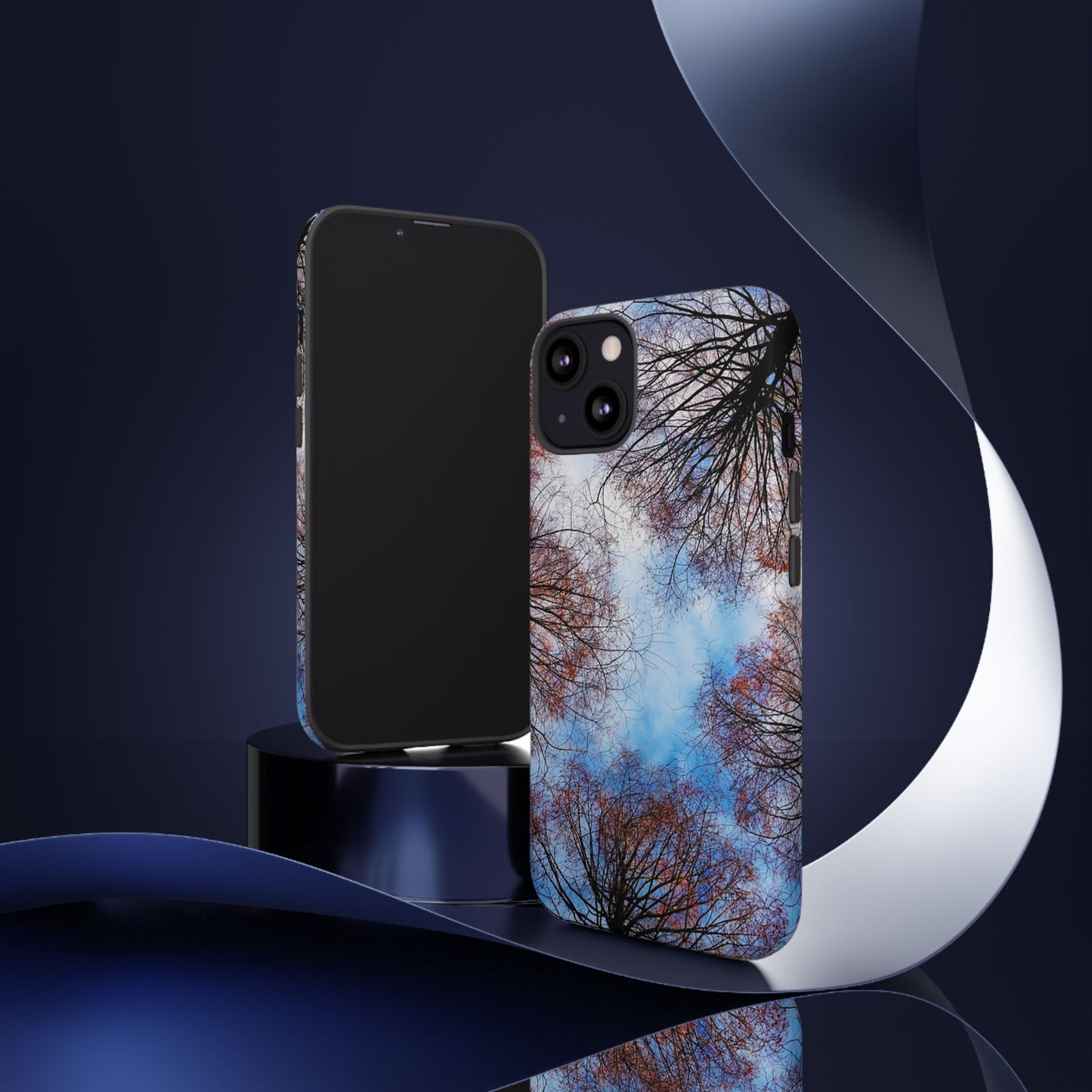 Skyward Trees Phone Case — Nature Forest Canopy Protective Tough Case
