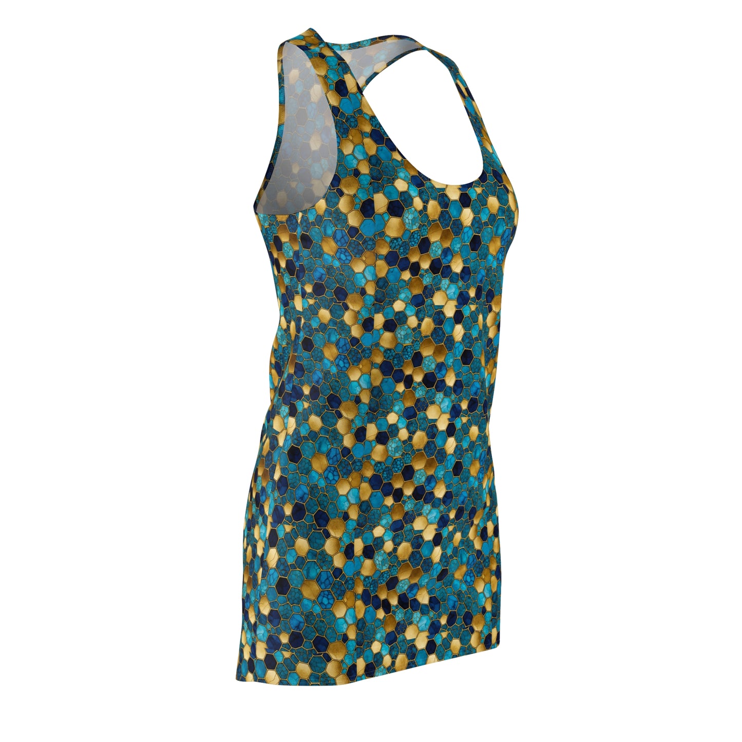 Colorful Polka Dot Women's Racerback Dress, Casual Summer Dress, Beachwear, Party Dress, Vacation Essential, Outdoor Apparel