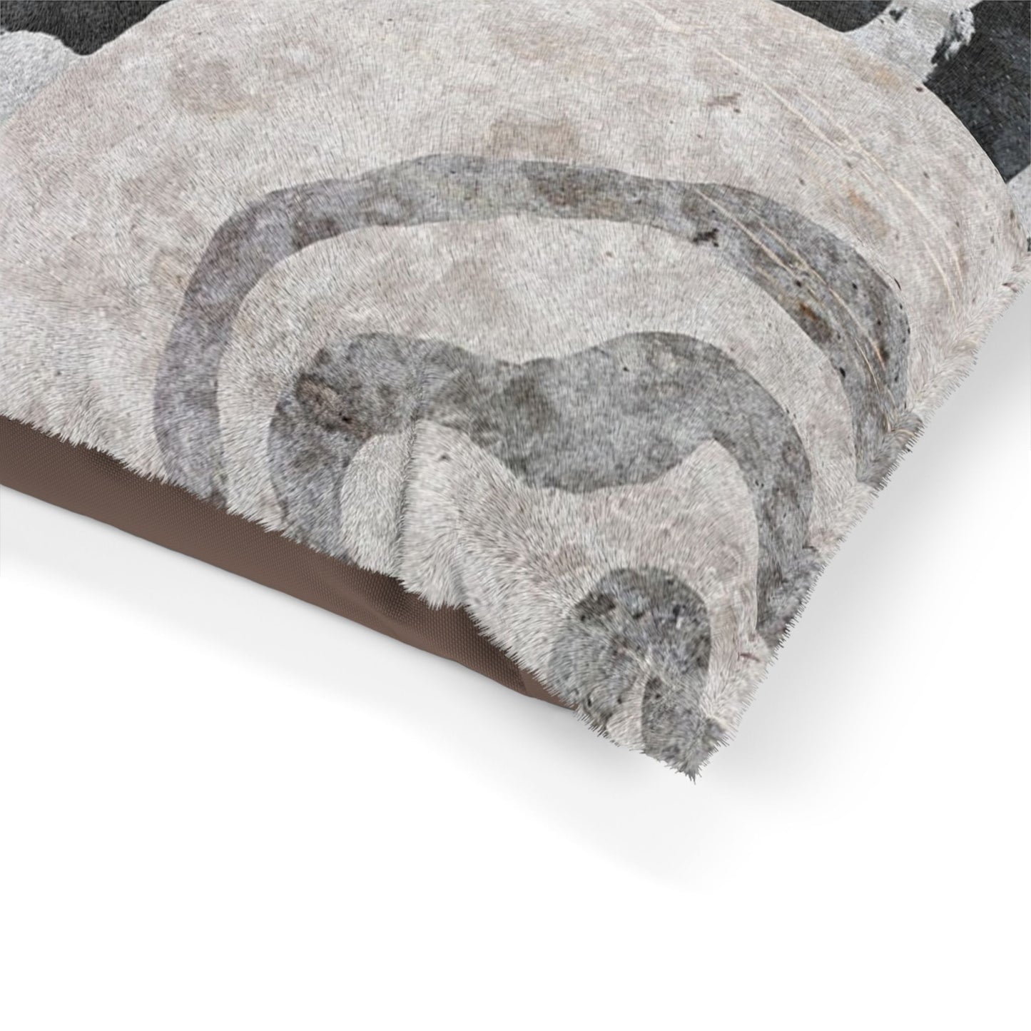 Abstract Wave Pattern Pet Bed — Plush Black & Gray Dog & Cat Cushion