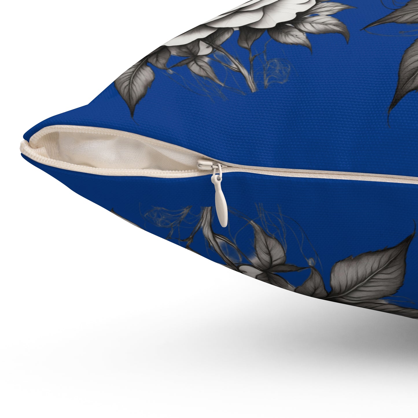 Elegant Floral Rose Pillow Home Decor Cushion, Gift for Her, Blue and White Style, Cozy Living Room Accent