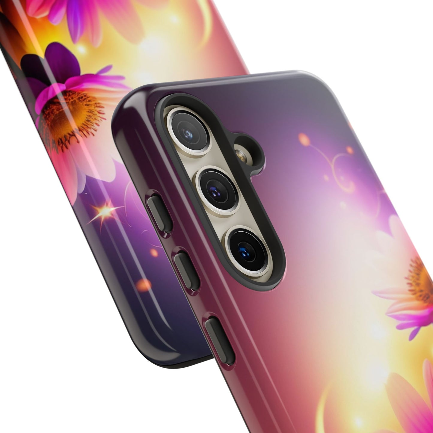 Floral Moonlight Phone Case – Purple Daisy Protective Cover
