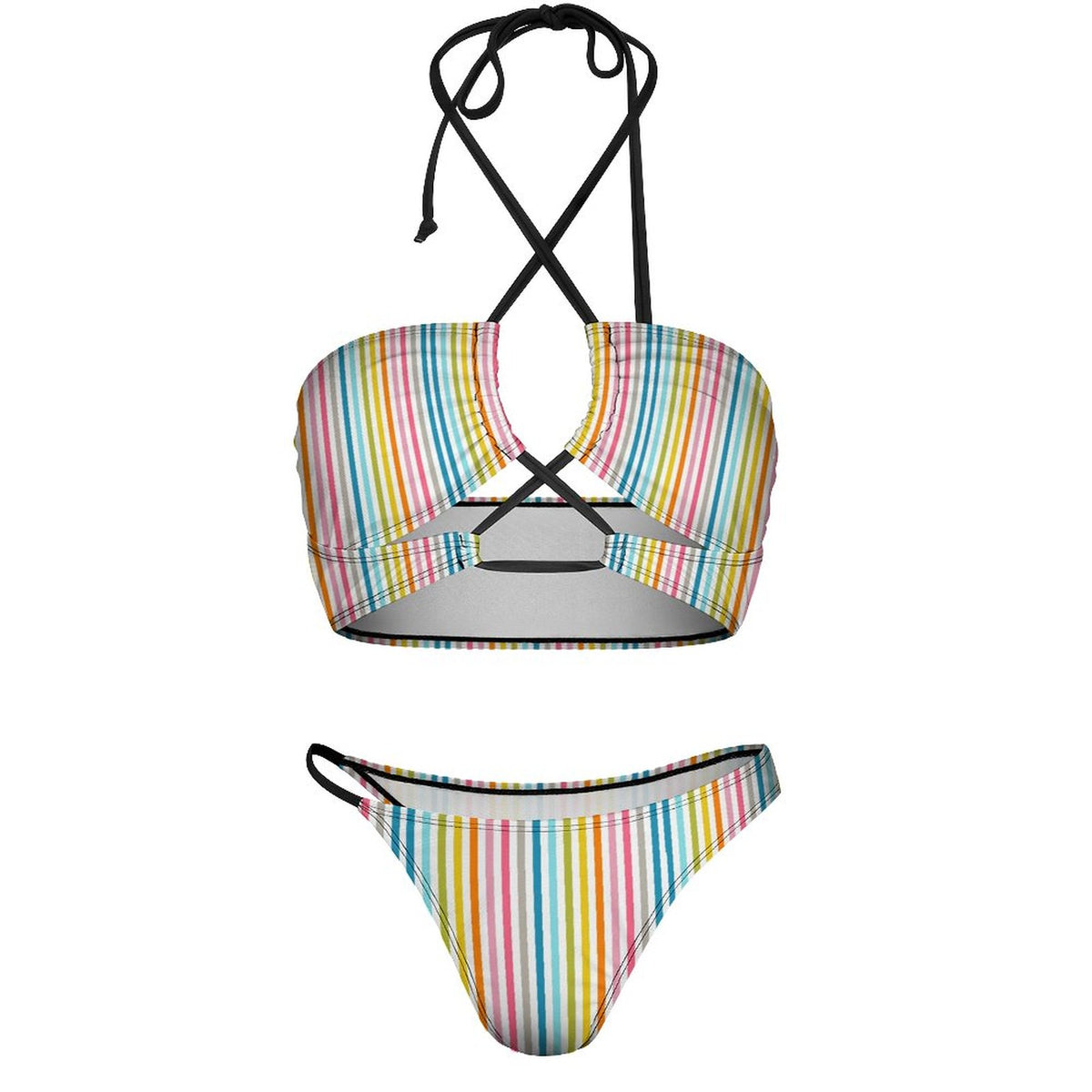 Rainbow striped Bikini Swimsuit