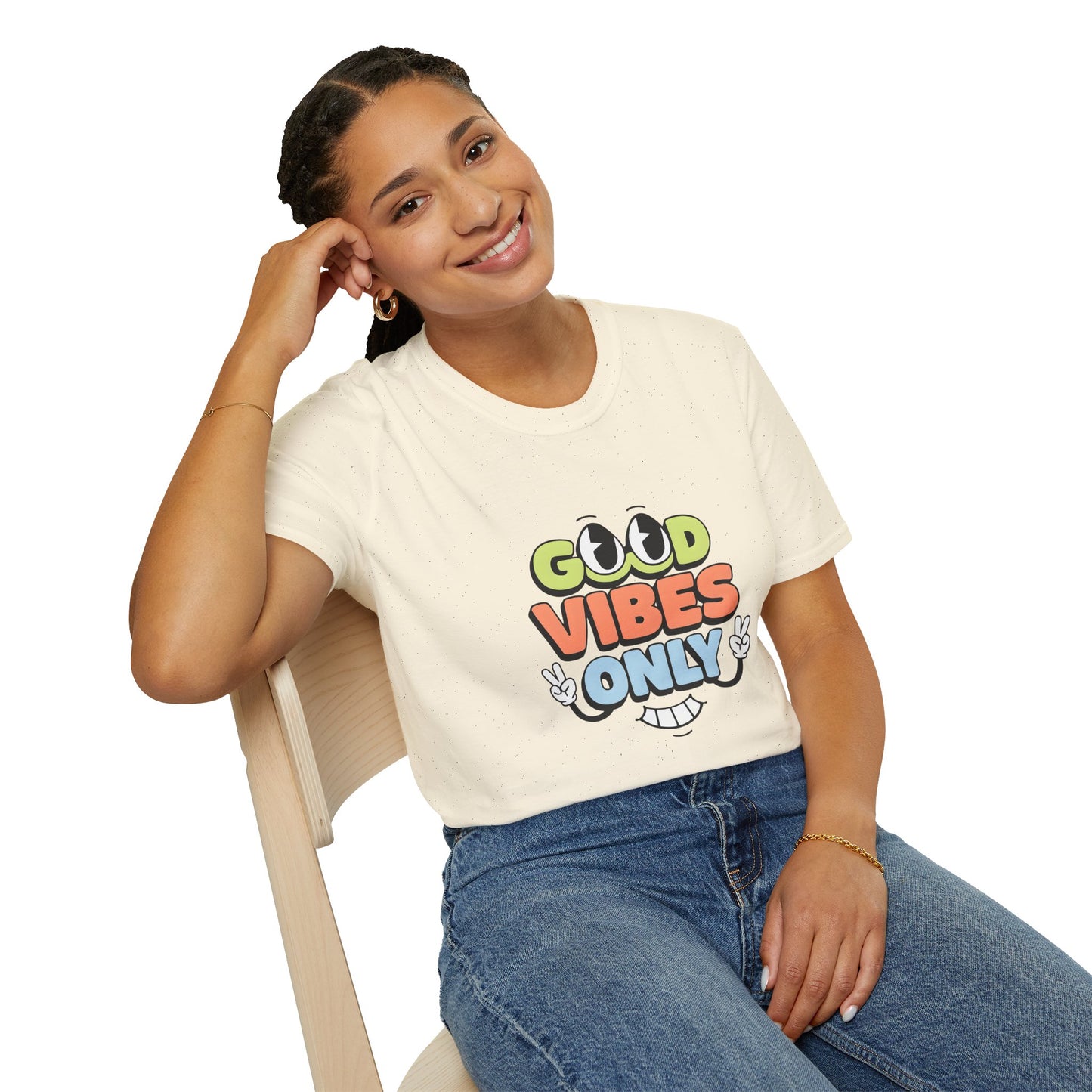 Good Vibes Only T-Shirt — Retro Smiley Graphic Tee