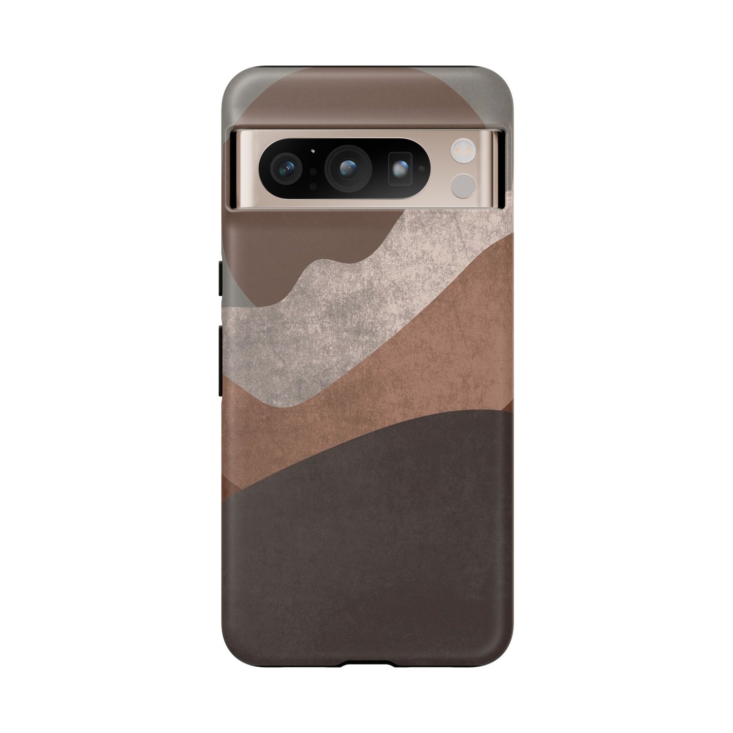 Abstract Earthtone Phone Case — Brown Layered Rugged Tough Case