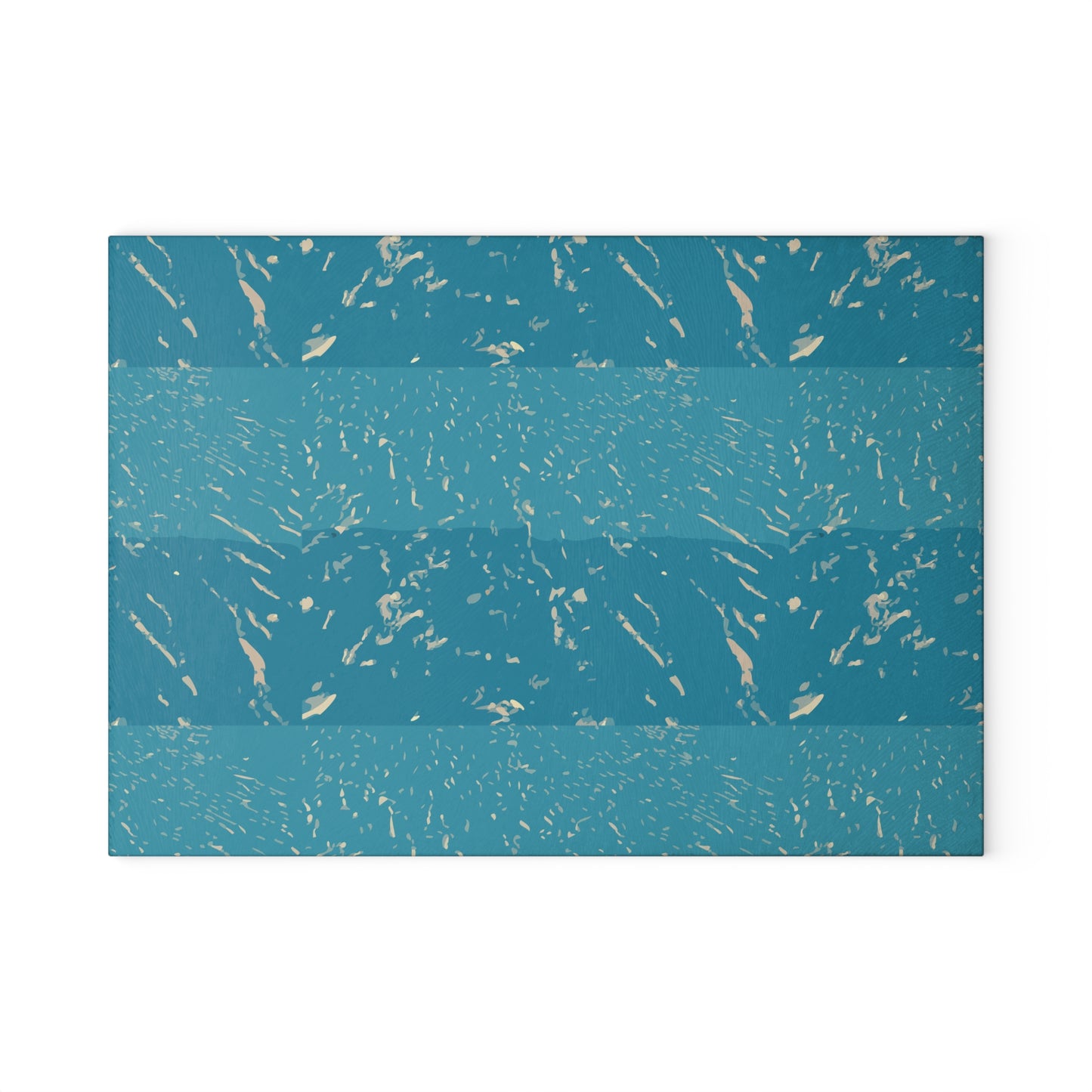 Teal Marble Stripes Glass Cutting Board — Decorative Kitchen Chopping Board