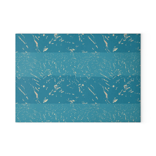 Teal Marble Stripes Glass Cutting Board — Decorative Kitchen Chopping Board