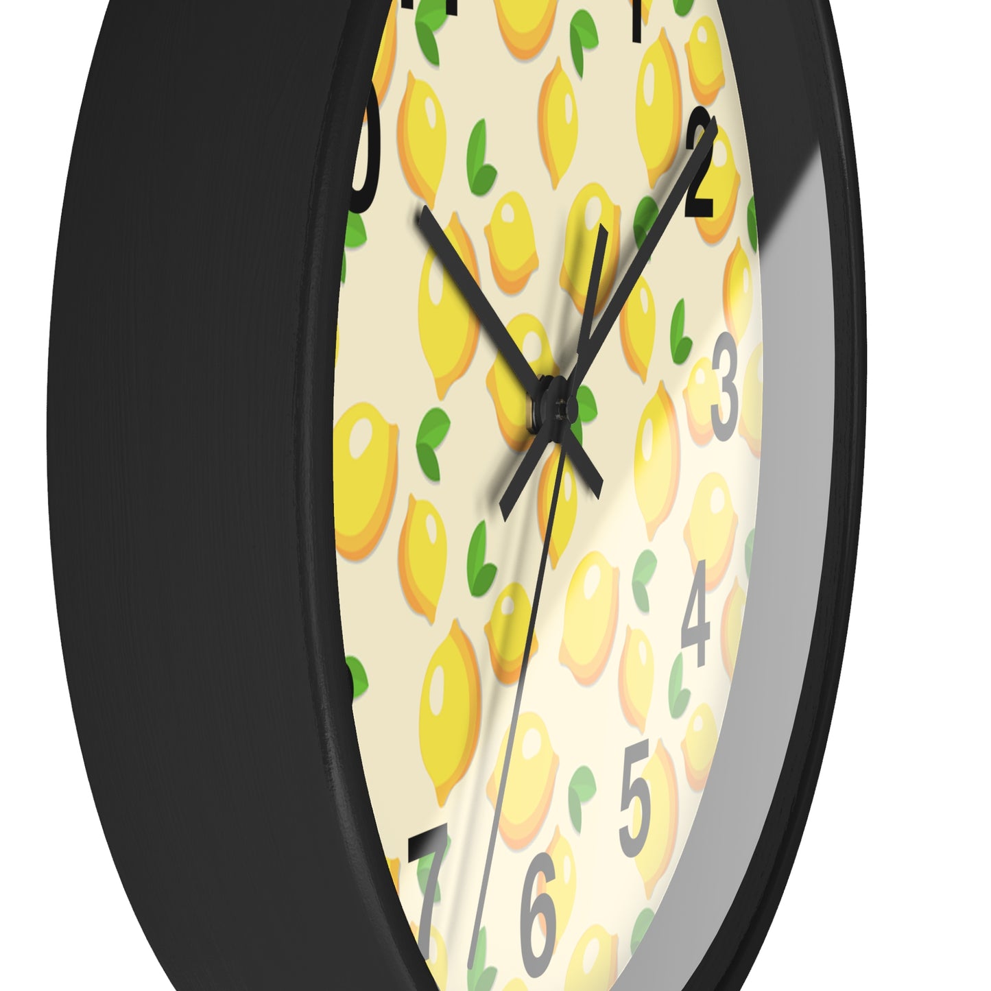 Lemon Pattern Wall Clock – Bright Citrus Kitchen Clock