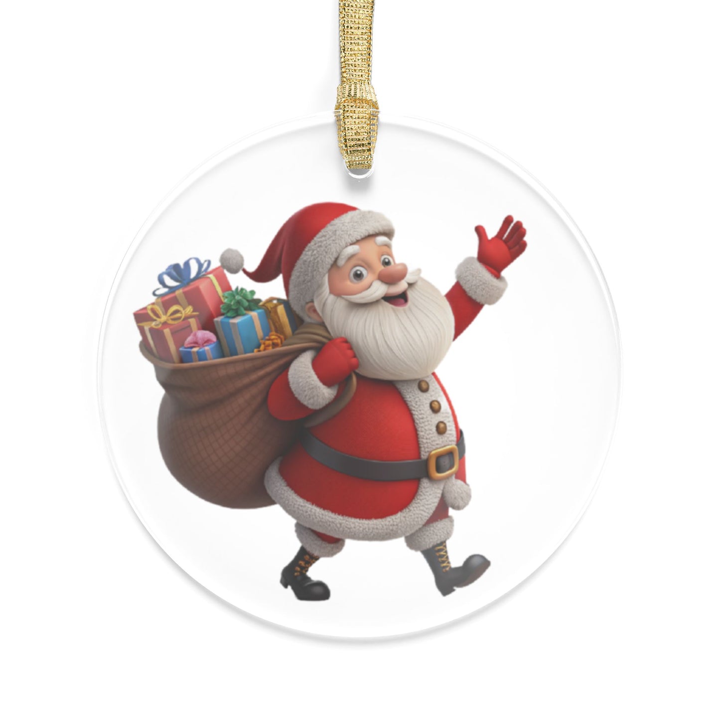 Santa Claus Acrylic Ornament — Cute Holiday Christmas Tree Decoration