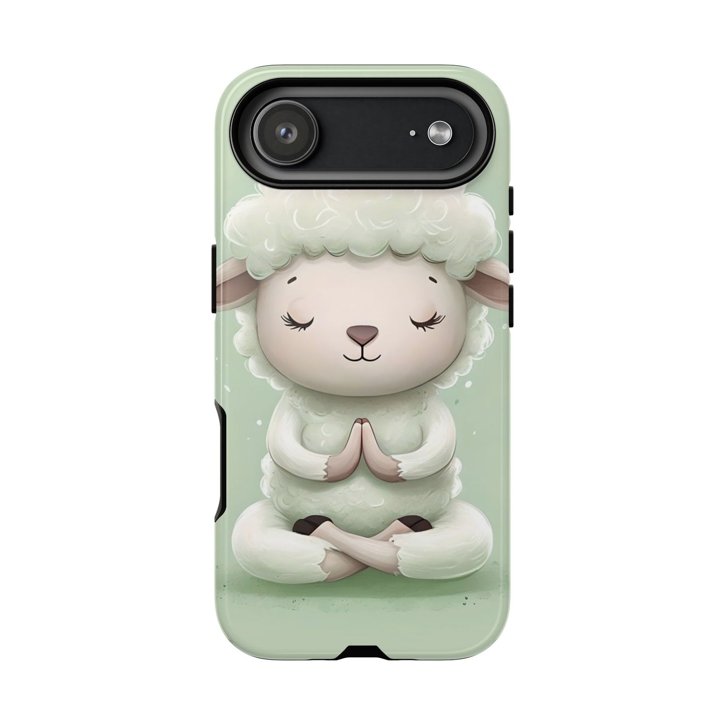 Meditating Lamb Phone Case — Cute Pastel Protective iPhone Cover