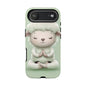 Meditating Lamb Phone Case — Cute Pastel Protective iPhone Cover