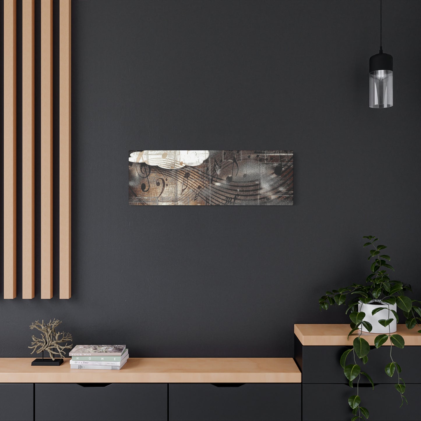 Abstract Musical Notes Matte Stretched Canvas Art (1.25")