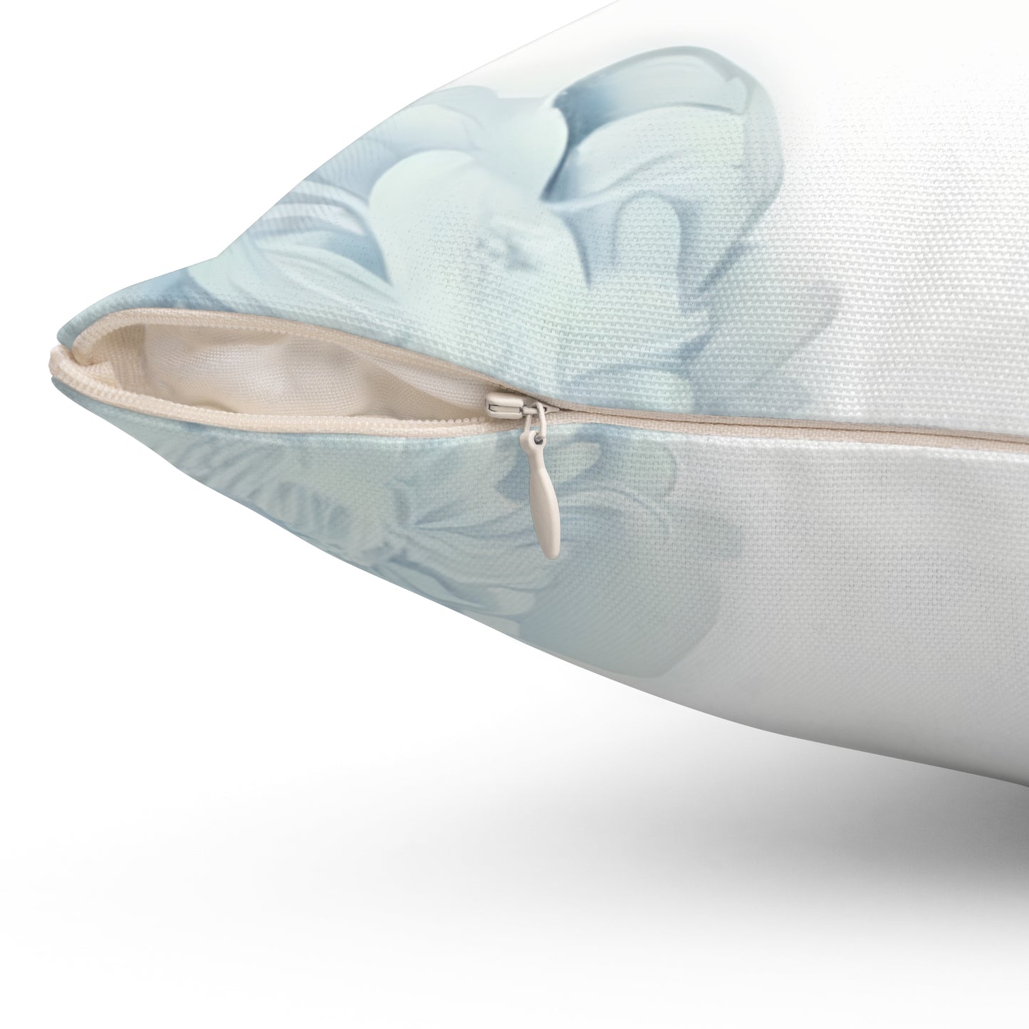 Monogram H Floral Throw Pillow — Blue Initial Accent Cushion