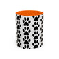 Paw Print Accent Coffee Mug - Dog Lover Gift, Black and White Pet Mug, Cute Animal Decor, Personalized Pet Owner Present, Coffee Tea Cup