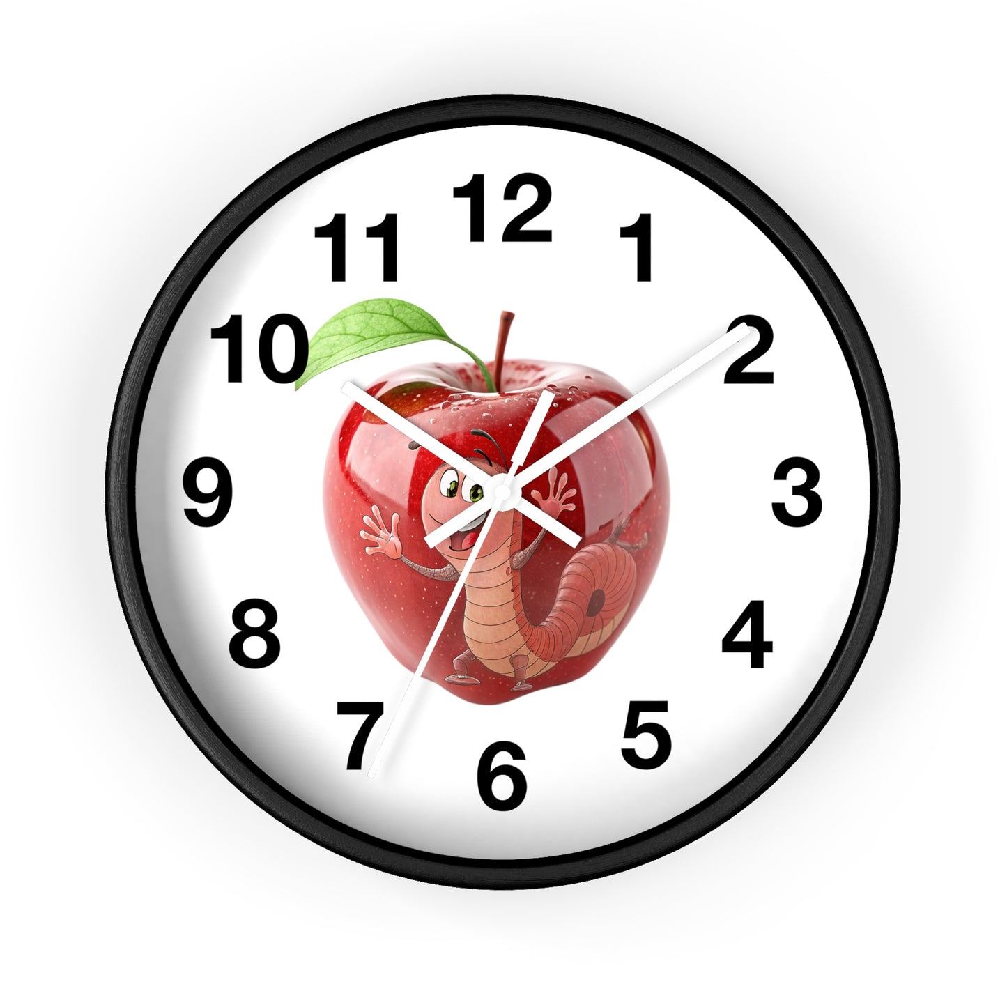 Whimsical Apple Wall Clock, Fun Kids Decor, Nursery Wall Accent, Tick Tock, Gift for Children, Playful Home Decor, Educational Timer