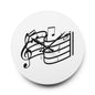 Musical Notes Acrylic Wall Clock — Black Treble Clef Design