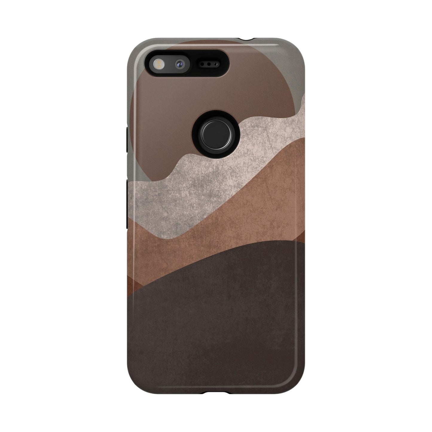 Abstract Earthtone Phone Case — Brown Layered Rugged Tough Case