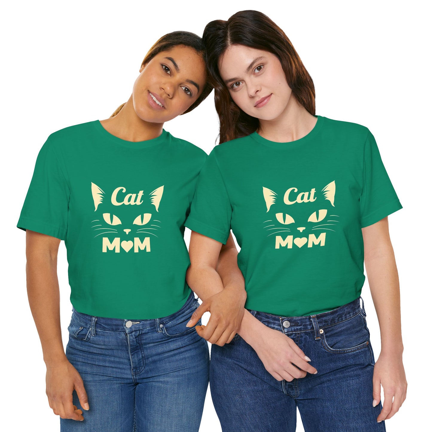 Cat Mom T-Shirt — Cute Cat Face Graphic Tee for Cat Lovers