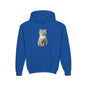 Kids Cat Hoodie – Cute Sitting Kitten Youth Hooded Sweatshirt