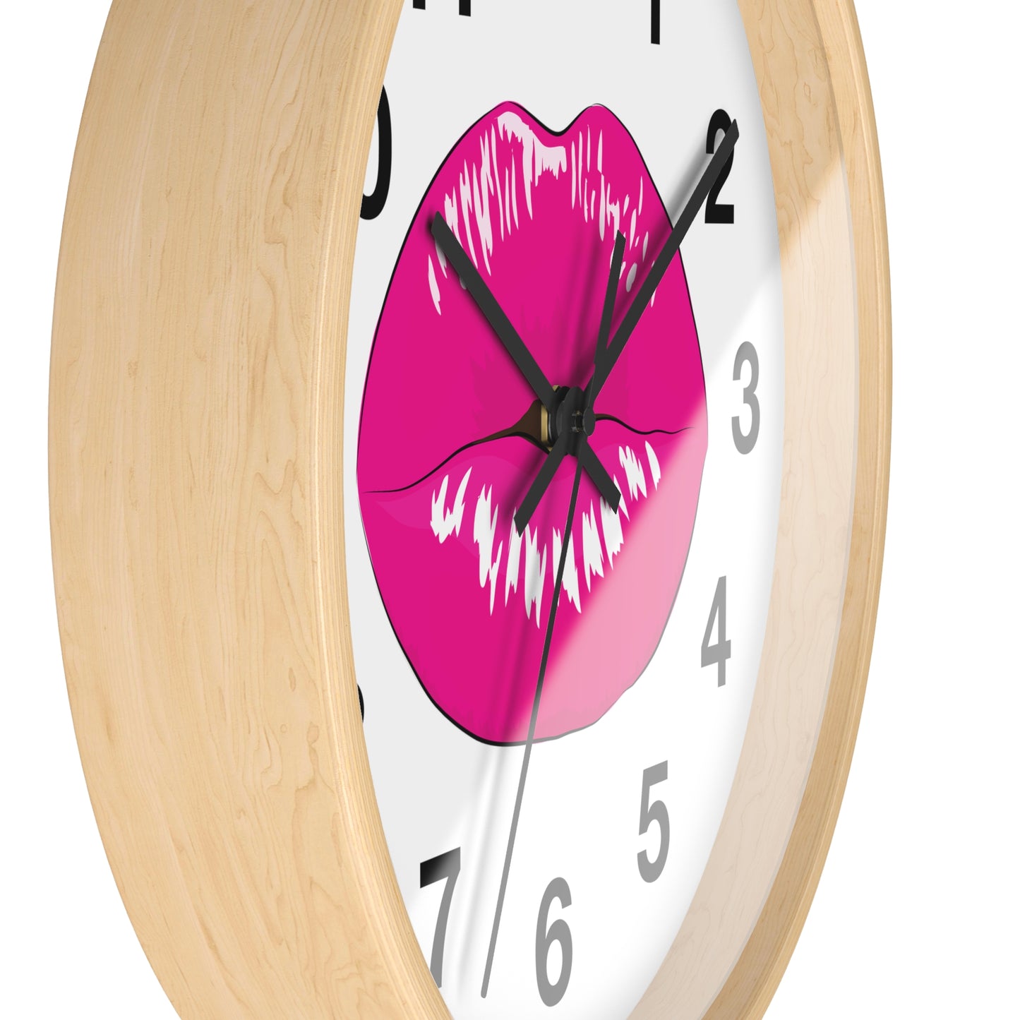 Hot Pink Kiss Wall Clock | Lip Print Clock