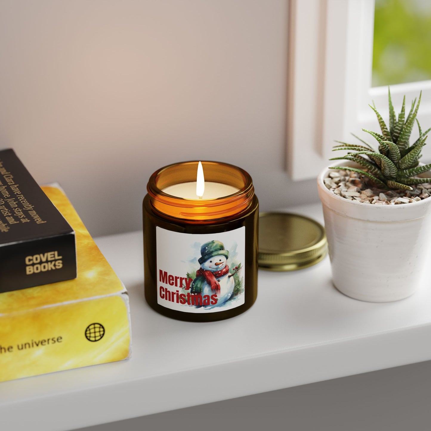 Christmas Snowman Scented Candle — Coconut Apricot Wax (4oz & 9oz)